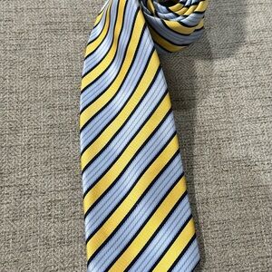 Classic Yellow and Blue Striped Men's Tie